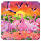 3D LiveLife Kork Matte - Flamingo Lingo von Deluxebase. Linsenförmige-3D-Kork Safari Untersetzer. rutschfeste Getränkematte mit Originalkunstwerk lizenziert vom bekannt Künstler Michael Searle