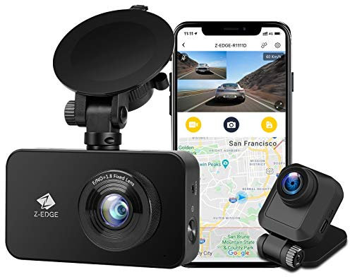 Z-Edge WiFi Dual Dashcam 2K 1440P Frontkamera & FHD 1080P Heckkamera, 2,7 Zoll LCD Bildschirm, Loop-Aufnahme, WDR, G-Sensor, Parkmodus [2023 Upgrade Version]