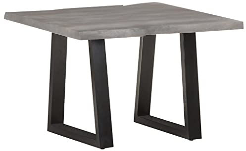 ZQQLVOO Couchtisch mit Baumkanten,Couchtisch im Industrie-Design, Wohnzimmertisch, Beistelltisch, Sofatisch,Teetisch, Kaffeetisch, für Wohnzimmer, Schlafzimmer, 60x60x40 cm Massivholz Akazie