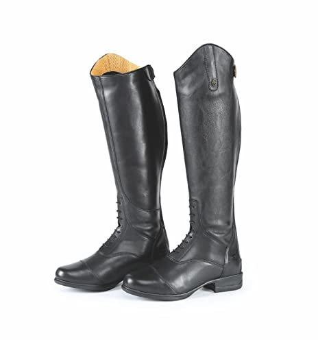 Shires Moretta Gianna - Stivali da equitazione in pelle per adulti, colore: Marrone, Nero , 11 Wide