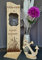 Designbysh Holzaufsteller, Weihnachten Holz Deko Schild Holzschild Eingangsschild mit Leuchtglas oder Solarlampe Wiese, Willkommen bei Familie
