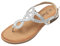 JOMIX Sandale Femme Sandales Tongs pour Femme d'été Tongs avec Boucle Sandale Réglable Confortables pour Maison Piscine Plage (Argent, 41)