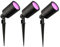 Ledvion - 3X RGBWW LED Strahler, Schwarz, IP65, 5W, RGBWW, 2 Meter Kabel, LED Strahler, Außen Garten Spot