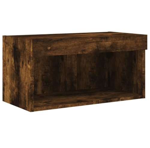 vidaXL TV-Schrank mit LED-Leuchten Räuchereiche 60x30x30 cm