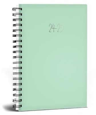 2024-2025 Wissenschaftlicher Terminplaner, A5-Größe, pastellfarbener und heller Wochenkalender, Silberfolieneffekt, Hardcover, drahtgebunden, Terminplaner, Terminplaner, Terminplaner, Terminplaner, Te