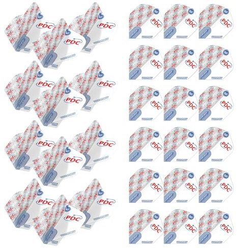 WINMAU Prism Zeta PDC Design Dart-Flights, 10 Sets pro Packung (30 Dart-Flights insgesamt) (weiß)