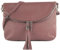 modamoda de T07L / T139L Damen Leder kleine Umhängetasche 2 Modelle handmade in Italy, Farbe:Altrosa