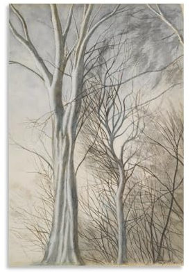 KOOHTAA Leon Spilliaert Les Arbres Kunstposter Malerei Kunstwerke Kunstdruck Poster Wandkunst Gemälde Leinwand Dekor Home Poster 60 x 90 cm
