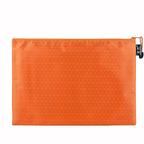 2 Stück Dokumententasche, wasserdichter Reißverschluss Dokumententasche, Datei Tasche Aktentasche Aufbewahrungstasche für Dokumente, Quittung, Papier, Büro Schulreise, Kosmetik,Orange B4 38x27,5cm