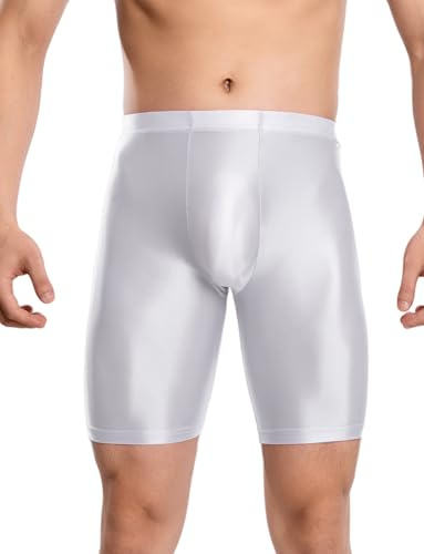 Ausing Herren Glänzende Boxershorts Glitzer Leggings Sporthose Kurz Unterhosen Männer Sexy Boxer Herren Shorts Laufhose Eng Kompressionsshorts M-2XL