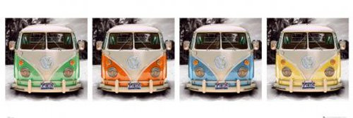 Volkswagen - Türposter - VW Bus - 4 Camper + Ü-Poster