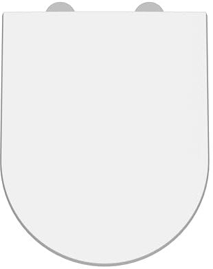 Nuie NTS007 Modern Bathroom Luxury D Shaped Soft Close Top Fix Toilet Seat, 450mm x 370mm, White
