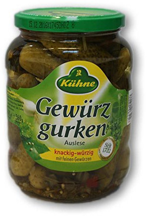 Kühne Gewürzgurken Auslese mit feinen Gewürzen (720ml Glas)