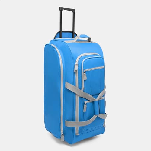 Vertrieb durch Preiswert und Gut Trolley Reisetasche Blau 3 Reißverschluss Vorfächer & Gleitschienen für Treppen Trolleytasche Größe 75 x 30,5 x 33cm 2,8kg