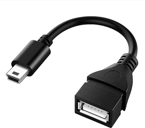 CABLEPELADO Cavo OTG Mini USB Android | Adattatore Mini USB Maschio a Femmina 2.0 OTG | Alta Velocità | Compatibile con MP3, MP4, Disco Rigido, Fotocamere Digitali, PC, GPS, HDD | 20 cm, Dritto
