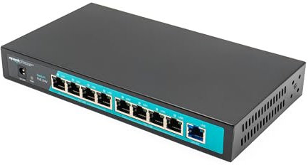 Mach Power Switch 8 Porte Fast PoE 24V + 1 Porta Uplink, Plug & Play, Alimentazione per Telecamere IP e AP, Ideale per Reti Locali e Videosorveglianza (SW-UF8P24-048)