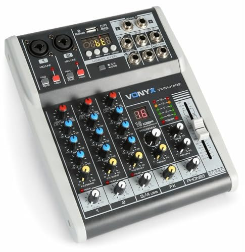 Vonyx VMM-K402 4-Kanal-Mischpult mit Bluetooth und Effekten