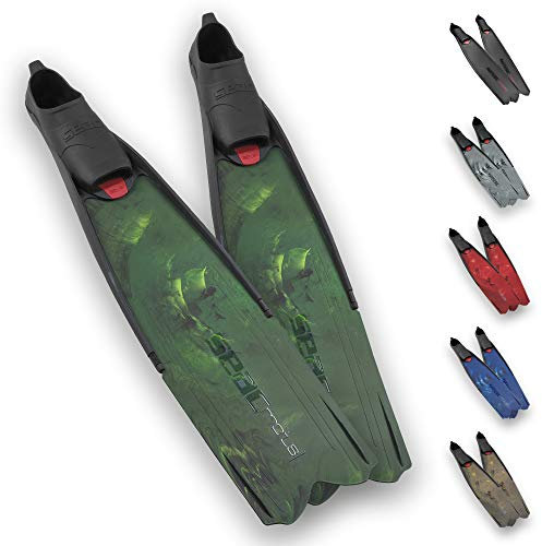 Seac Motus Langen Flossen Fußteil, Ideal für Tauchen und Apnöetauchen, camo grün, 47/48
