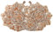 Boutique De FGG Dazzling Flower Evening Bags For Women Formal Party Rhinestone Handbags Wedding Crystal Clutch Purses, Rose Gold, M