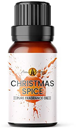 Christmas Spice Fragrance Oil, 10ml (Ideal for Aromatherapy, Oil Burner, Diffuser, Home Made Making, Potpourri, Candle, Soap, Slime, Bath Bomb, Air Freshener)