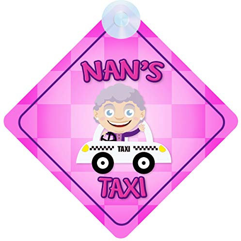 Autoschild mit Aufschrift Nan's Taxi, Pink