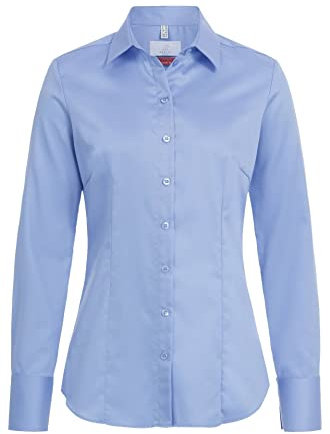GREIFF Corporate Wear Premium Damen Bluse Lamgarm Regular Fit Mittelblau Modell 6562 1200 Größe 36