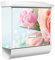 banjado® Burgwächter Briefkasten Weiß 38x39x12cm mit Motiv Rosa Tulpe/Briefkasten mit Zeitungsfach/Briefkasten mit Zeitungsrolle/Postkasten inkl. Montagematerial & 2 Schlüsseln