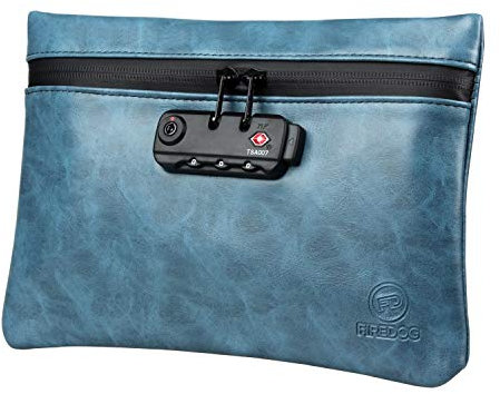 FIREDOG Geruchsdichte Beutel mit Zahlenschloss, 15,2 x 22,9 cm, geruchsdichte Tasche für Reiseaufbewahrung, blau, modisch