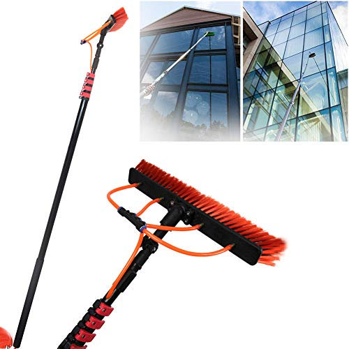 ZH-VBC Limpia Cristales Ventanas Extensible 3.6M-11M Kit de Limpieza de Poste de Extensión Telescópico, Limpieza de Paneles Fotovoltaicos, para Camiones y Techo del Invernadero,36FT/11M