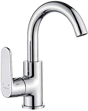 VBChome Waschtisch Badarmatur verchromt Strahlregler Waschtisch Keramikkartusche Hochdruck-Armatur Einhebel Einhebelmischer Waschbecken-Armatur Modern Drehbarer Auslauf