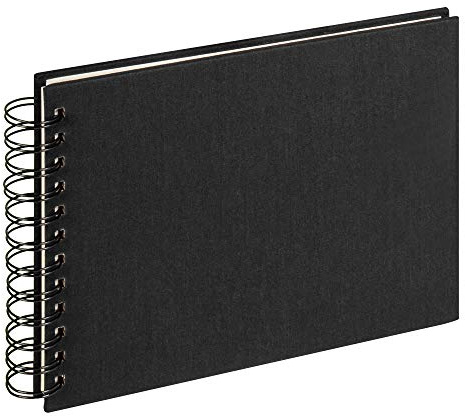walther design Fotoalbum schwarz 23 x 17 cm Spiralalbum Leinen, Cloth SA-509-B