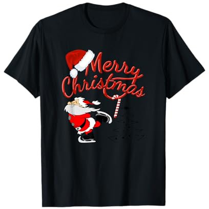 Noël 2024 Père Noël avec arbre de Noël amusant amusant T-Shirt
