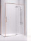 Paroi de douche angulaire - 2 feuilles fixes et 1 porte coulissante - Verre de sécurité de 6 mm - Modèle Masela Q3 OR (139-140 x 80 cm)