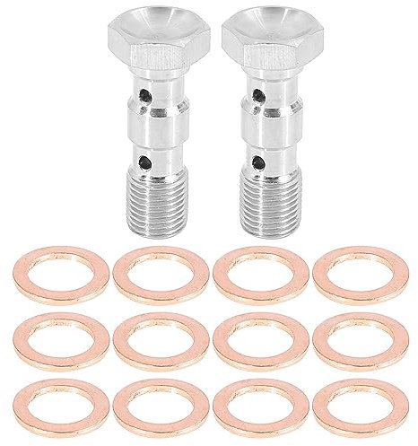 X AUTOHAUX 2 Set M10x1.0 Metric Thread Double Banjo Bolt Brake Fitting Adapter