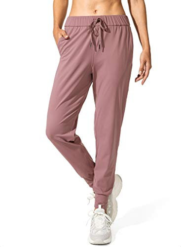SANTINY Pantaloni da jogging da donna con tasche con coulisse pantaloni della tuta da corsa per donna lounge allenamento jogging, Rosa malva., L