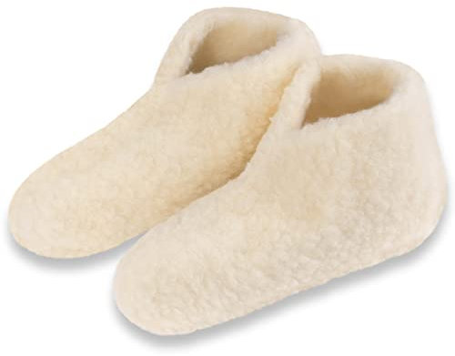 Pantuflas de Cama de Lana de Oveja - Calentador de Pies para Pies Fríos - Zapatillas 38/39 EU