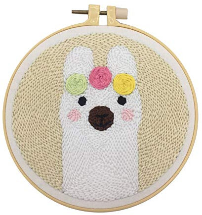 Milageto Magische Stickerei Stift Punch Nadel Set, Punch Needle Stanznadel Stickstift Nähen und Sticken 3D Stickerei - Alpaka