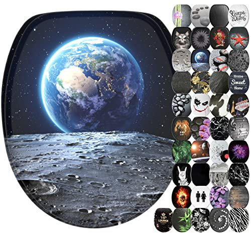 Sanilo Soft Close Toilet Seat, Wide Choice of Black Toilet Seats, Stable Hinges, Easy to Mount (Earth)