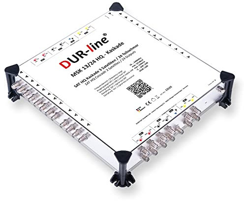 DUR-line MSK 13/24 HQ Multischalter-Kaskade - Für 3 Satelliten und 24 Teilnehmern/TV (erweiterbar) - Made in Germany - Matrix - Multiswitch [DVB-S/S2/T/T2 -Digital, HDTV, FullHD, 4K, 8K, UHD, 3D, Sky]