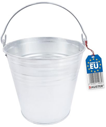 BAUSTER® Robuster Zinkeimer 7 L Ascheeimer einfacher Griff Wassereimer, ideale Kamin Zubehör Erweiterung, für Garten, Mörtel, Werkzeug Bauarbeiten, Abfälle Küche, Compost mülleimer