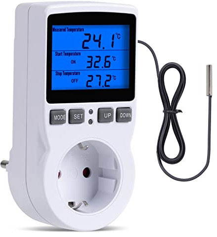 Inkbird Termoregolatore, Presa Termostato Digitale di Raffreddamento e Riscaldamento, Digitale Termostato con Sonda per Serpenti, Tartarughe, Lucertole, Gechi,Homebrew, Allevamento