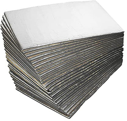 sourcing map 27pcs 10mm Tapis Isolant Thermique Insonorisant Phonique Voiture Moteur Capot Coffre Porte 50x30cm