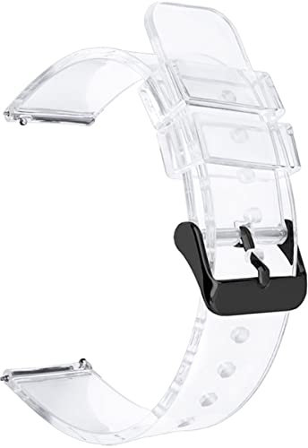 BBZ Cinturino trasparente Compatibile con Samsung Galaxy Watch Active 2 Strap/Galaxy Watch 4 40mm/44mm Cinturino, 20mm Silicone Wristband for Galaxy Watch 4 Classic/Watch 3 41mm/Garmin Vivoactive 3