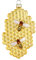 Inge-glas Christbaumschmuck Glas 10cm Honigwabe mit Glitzer Weihnachtskugeln Honigbienen Gold