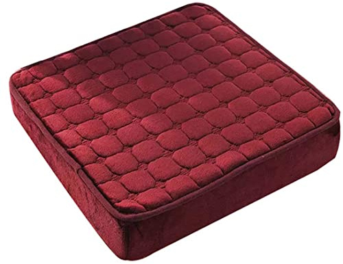 GGoty Booster Cushion Chair Pads,Extra Thicked 8CM Comfort Square Stuhl Sitzpolster,Supportive Seat Cushion for Office Car Sofa Sessel (50x50x8cm,Dark Red)