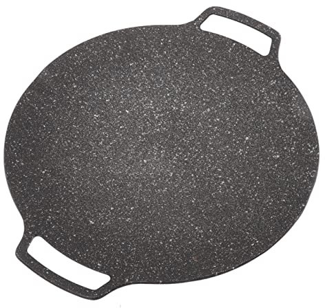 TOPINCN Korean Style Square Grill Pan, Korean BBQ Plate Barbecue Grill Non Stick Circular Frying Pan for Home Outdoor Stove(Universal Type 36cm)