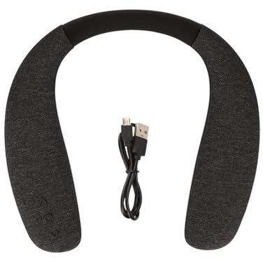 Bluetooth-Lautsprecher mit Nackenbügel, Stereo-Sound, Kabellos, Tragbarer Lautsprecher, Tragbarer Körperlautsprecher, Freisprecheinrichtung, Klare Anrufe für Zuhause, Outdoor, Sport,(Schwarz)