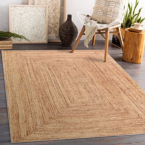 rugsx Andre Waschteppich für Kinderzimmer, Wohnzimmer, Schlafzimmer, Flechten, Anti-Rutsch - Beige 120x170 cm