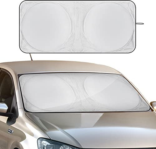 Qoosea Frontscheibenabdeckung, Auto Windschutzscheiben Sonnenschutz,Auto Sonnenblende, Faltbarer Frontscheiben-Sonnenschutz, blockiert UV-Strahlen, Sonnenblendenschutz für SUV-LKW, 150 x 70 cm