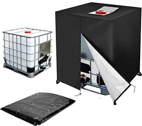 IBC Tank Abdeckung, Abdeckplane für Wassertank 1000L, IBC Container Cover, Abdeckplane Schutzhülle Schutzhaube Schutzplane Geeignet für IBC-Tank Behälter Container Regenwassertank